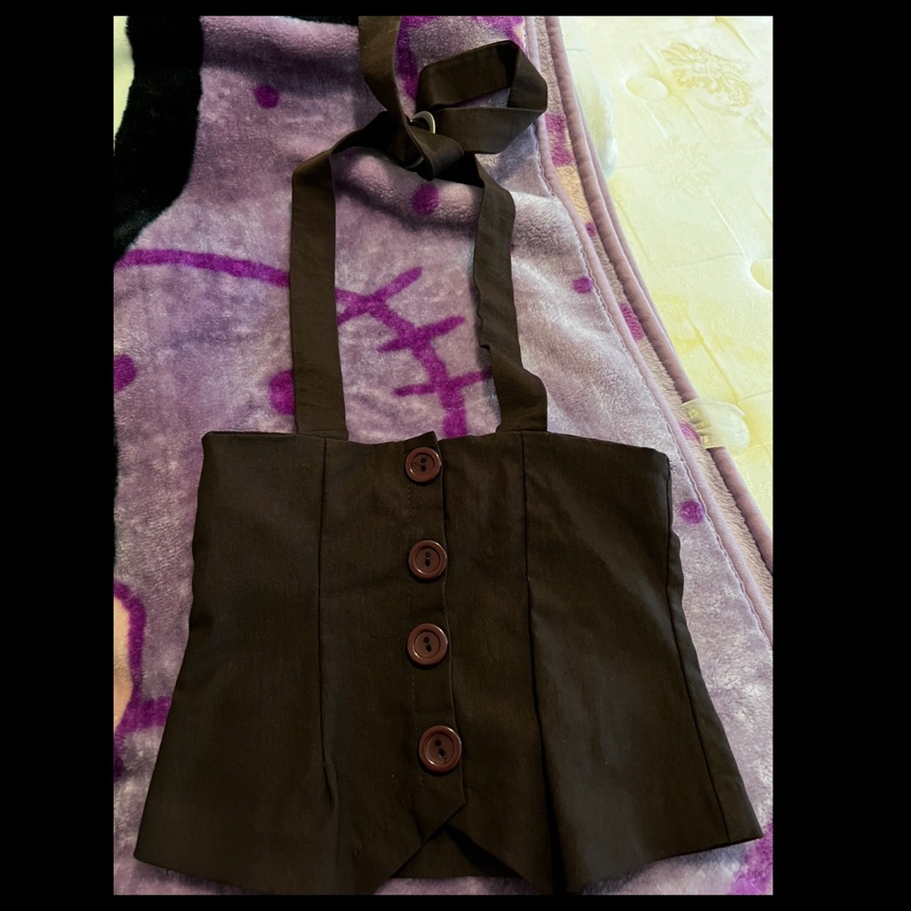 Urban Behavior - Brown Button Halter Waist Top